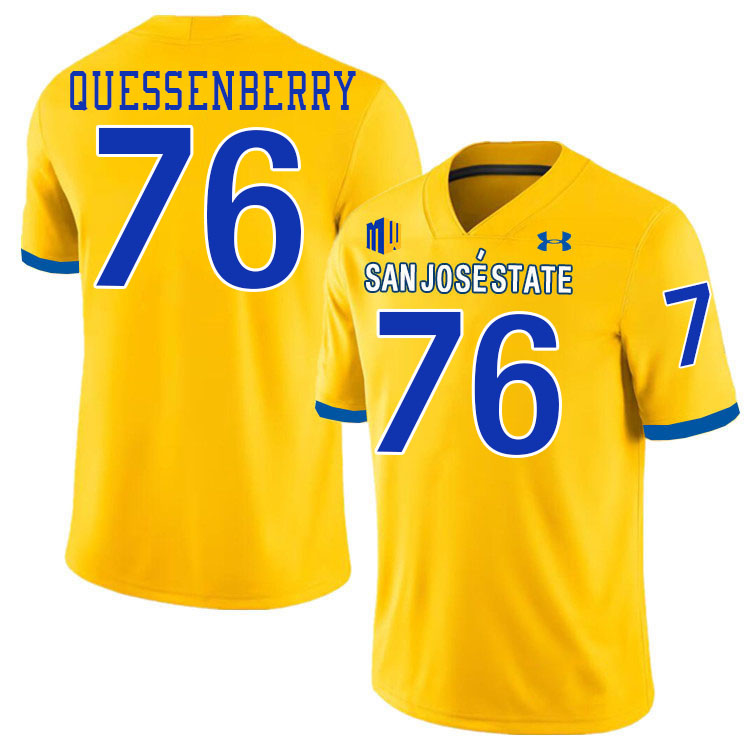 San Jose State Spartans #76 David Quessenberry College Football Jerseys,Uniforms-Gold
